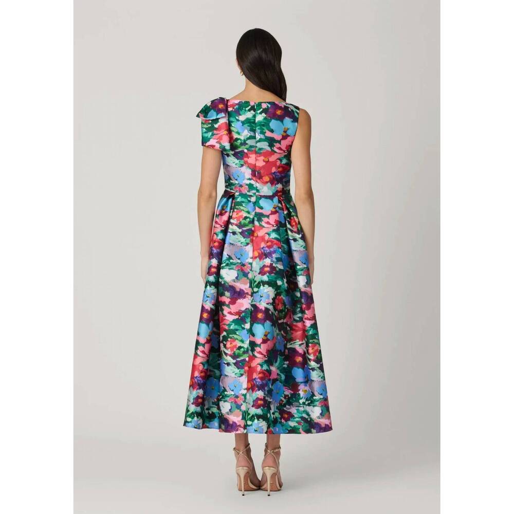 NEW SHOSHANNA eleanor midi dress in navy multi - Picture 4 of 5